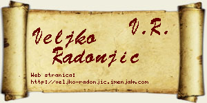 Veljko Radonjić vizit kartica